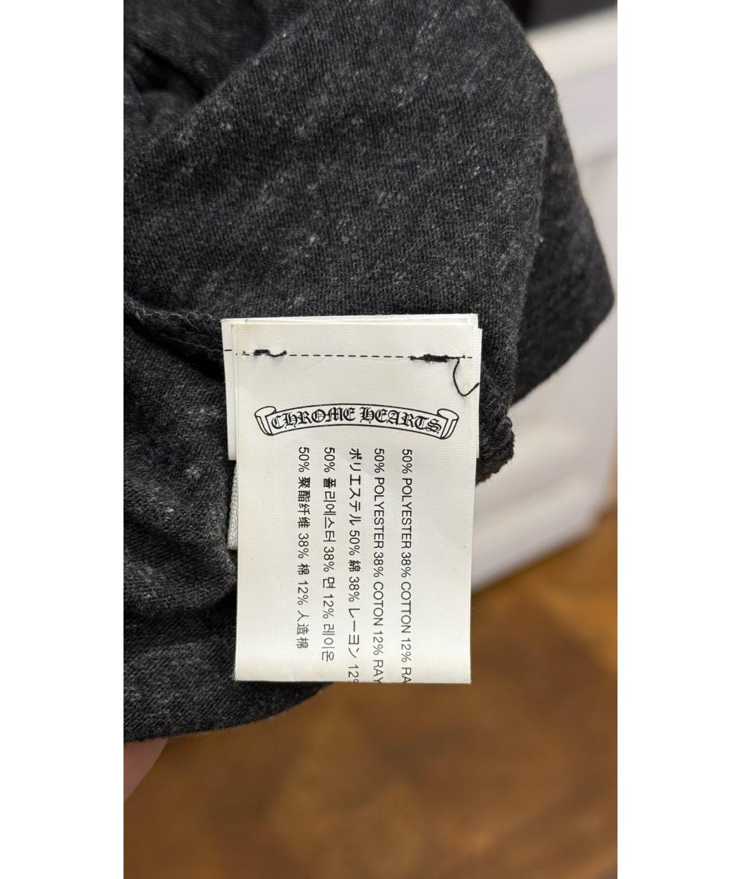 CHROME HEARTS Черная хлопковая футболка, фото 3