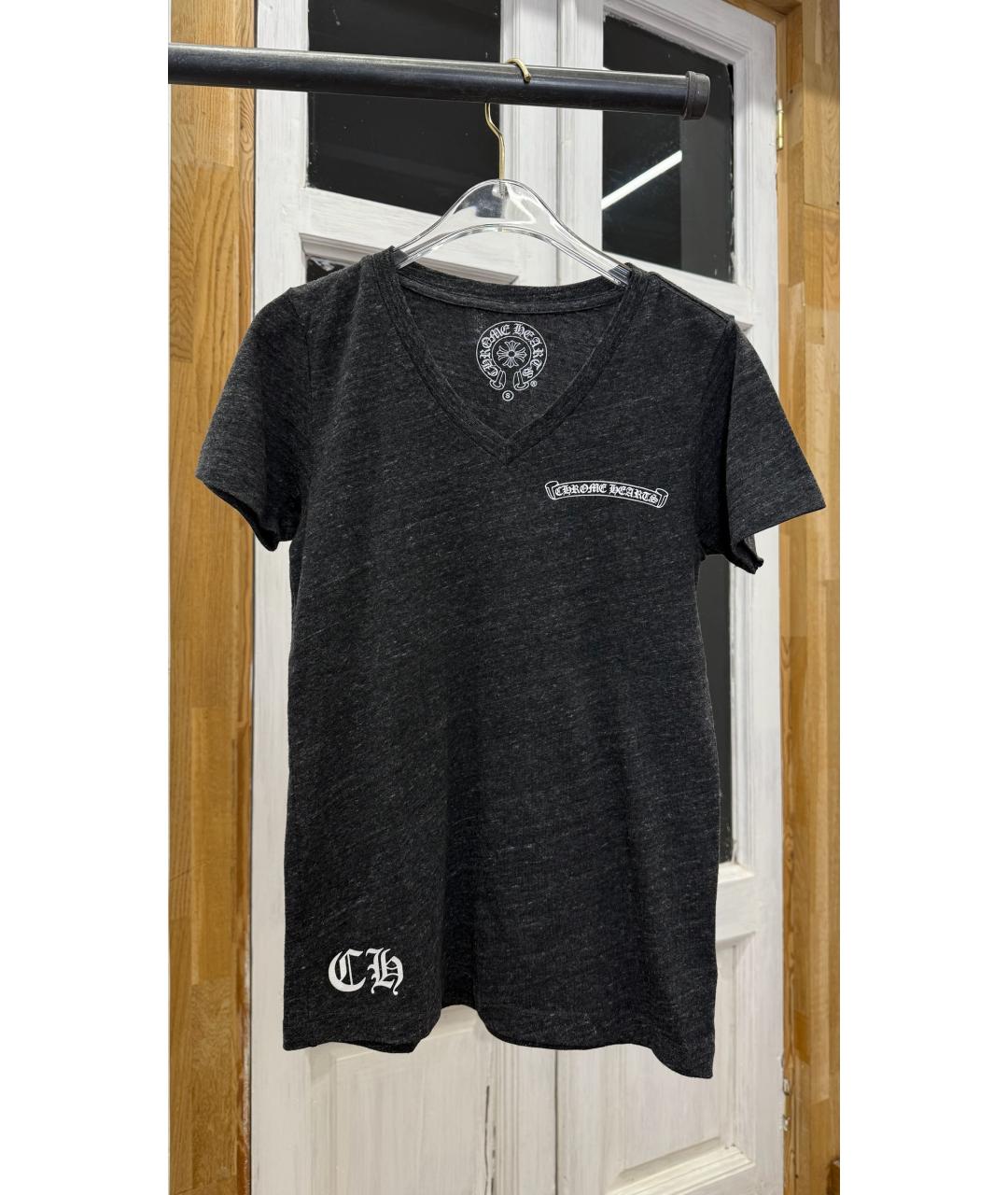 CHROME HEARTS Черная хлопковая футболка, фото 8