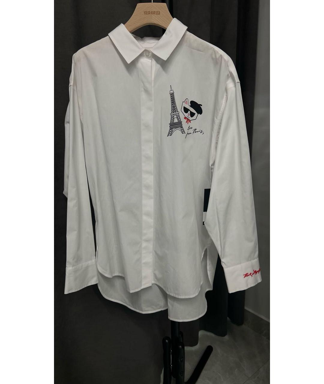 KARL LAGERFELD Белая хлопковая рубашка, фото 7
