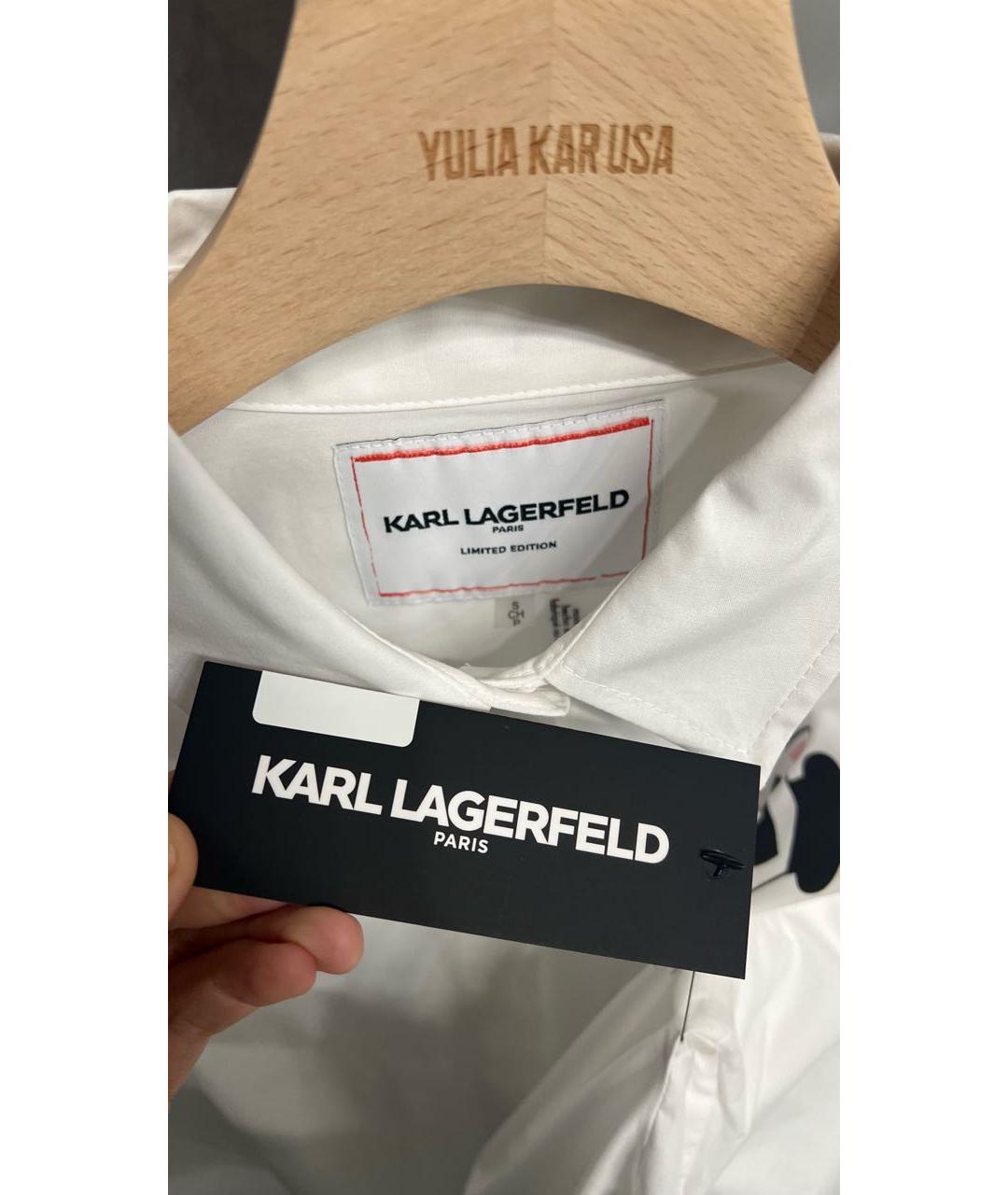 KARL LAGERFELD Белая хлопковая рубашка, фото 3