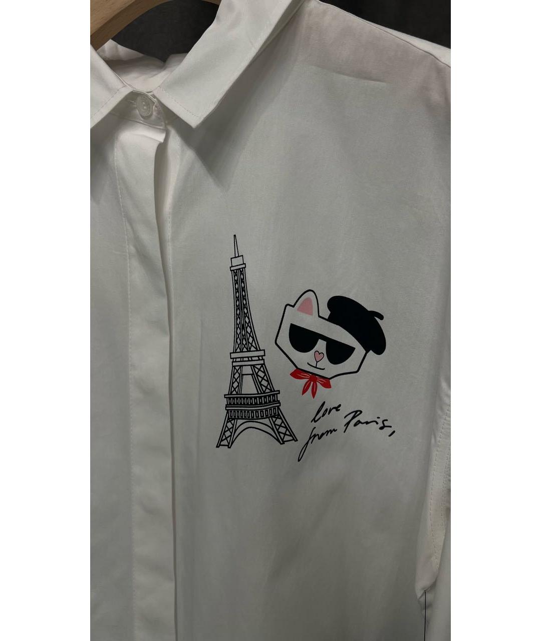 KARL LAGERFELD Белая хлопковая рубашка, фото 4