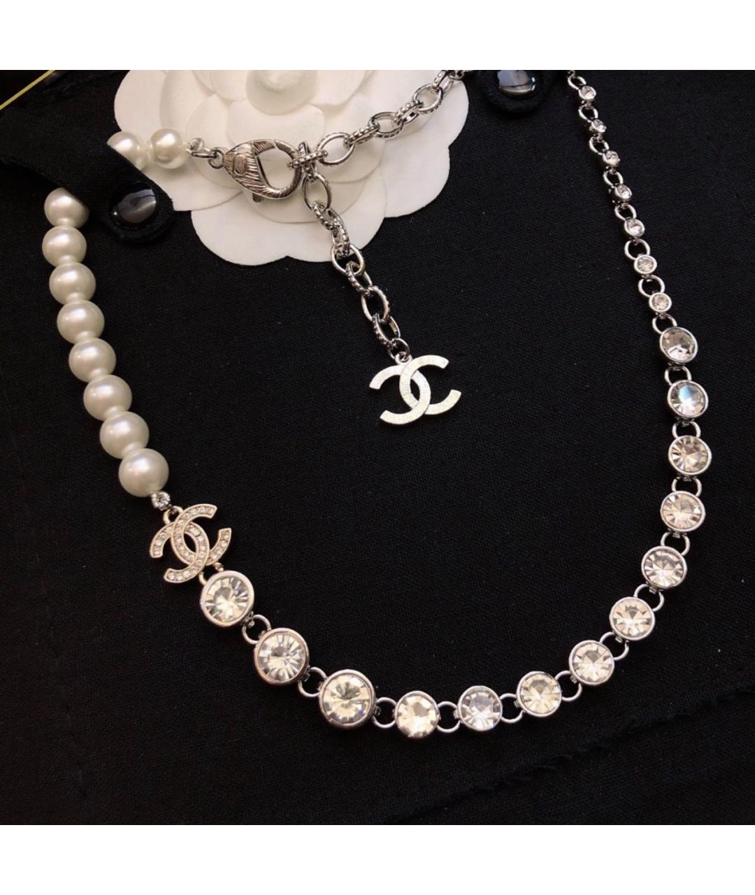 CHANEL Серебряное металлическое колье, фото 3