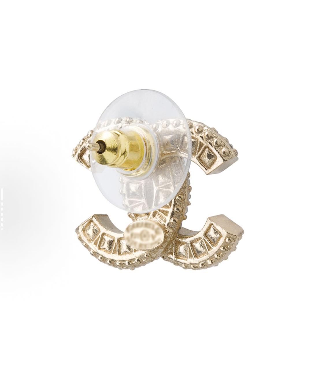 CHANEL Золотые металлические серьги, фото 2