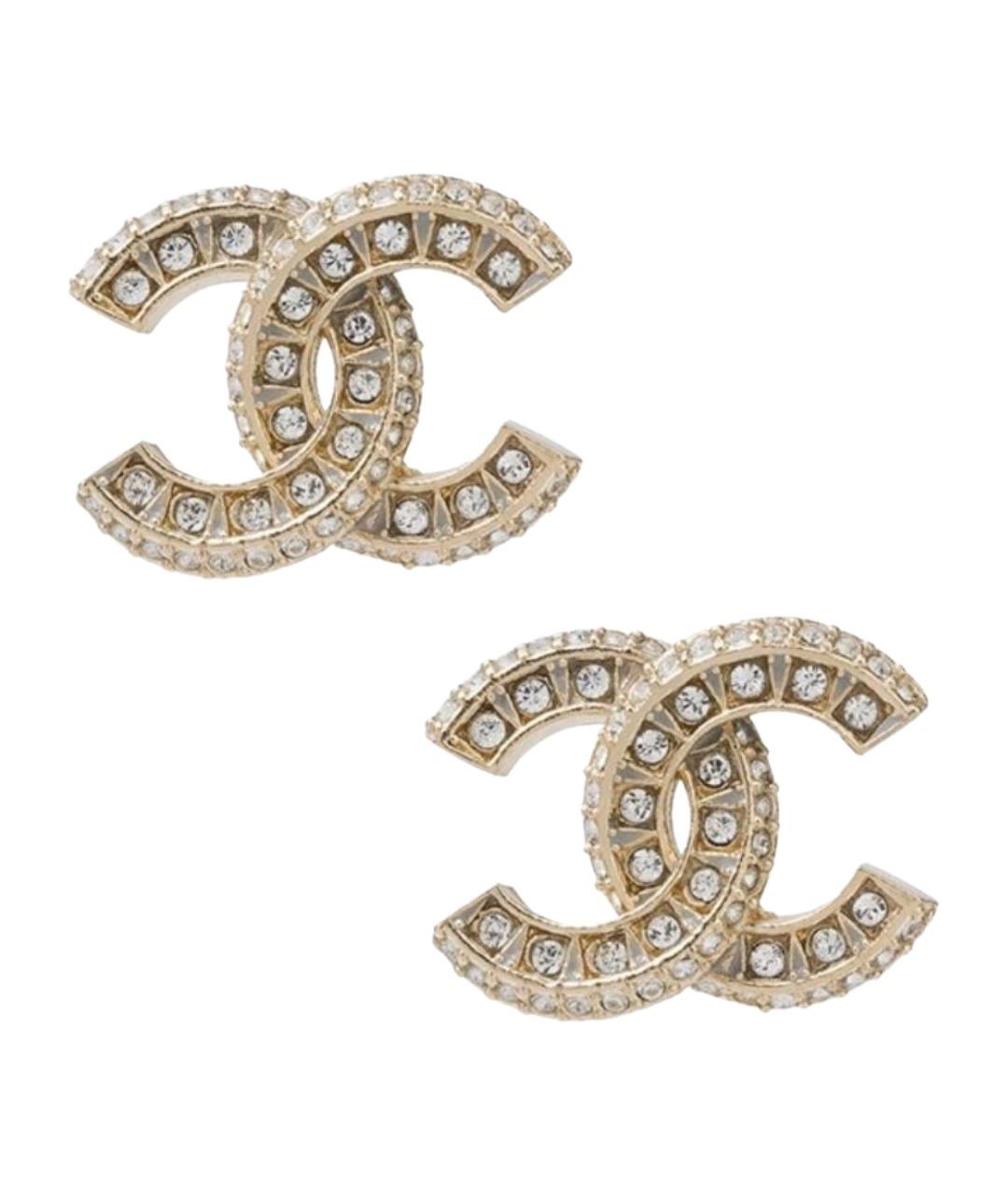 CHANEL Золотые металлические серьги, фото 1
