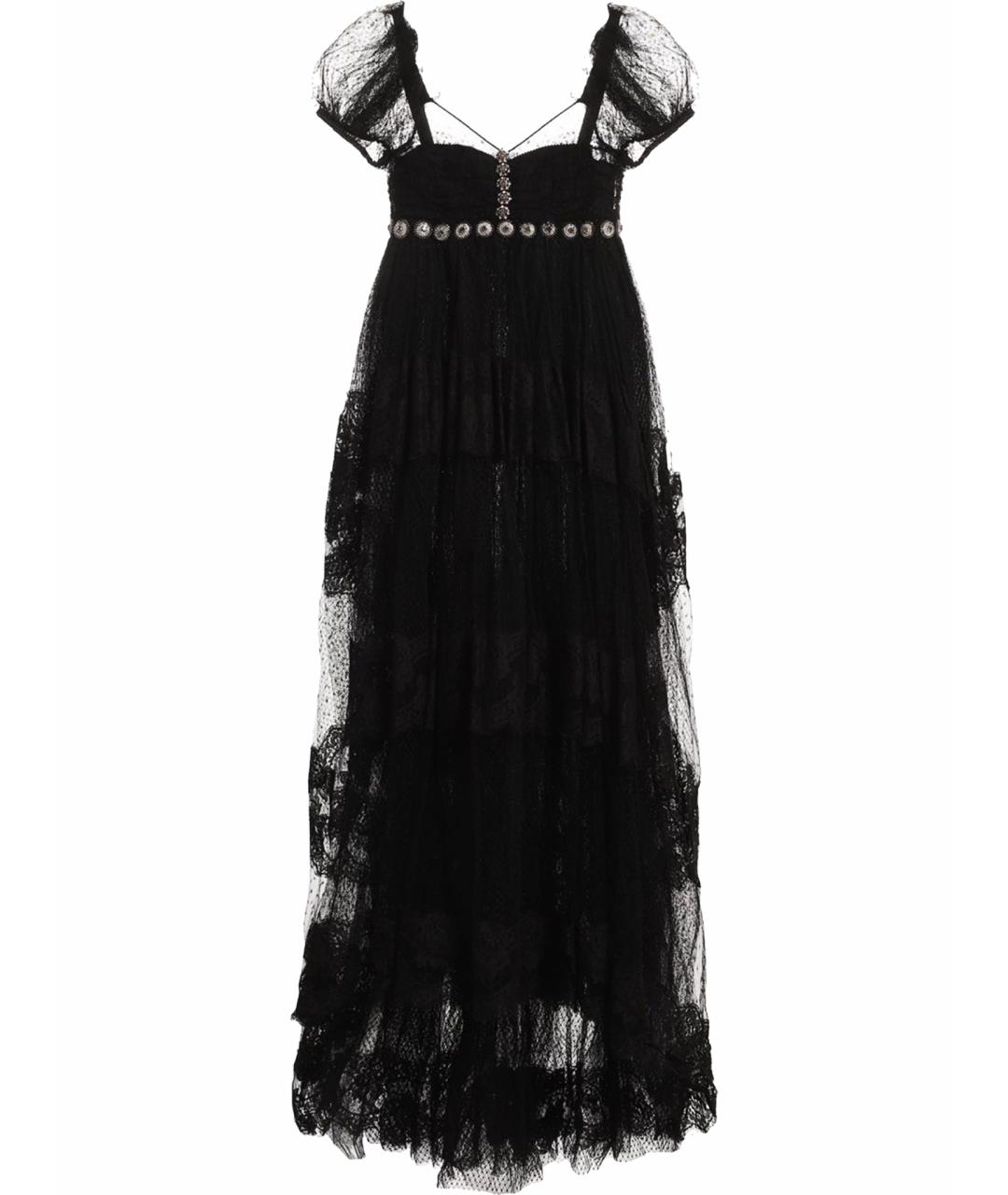 DOLCE&GABBANA Черное кружевное вечернее платье, фото 1