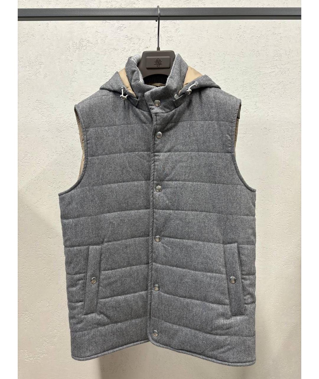ELEVENTY Серый кашемировый жилет, фото 5