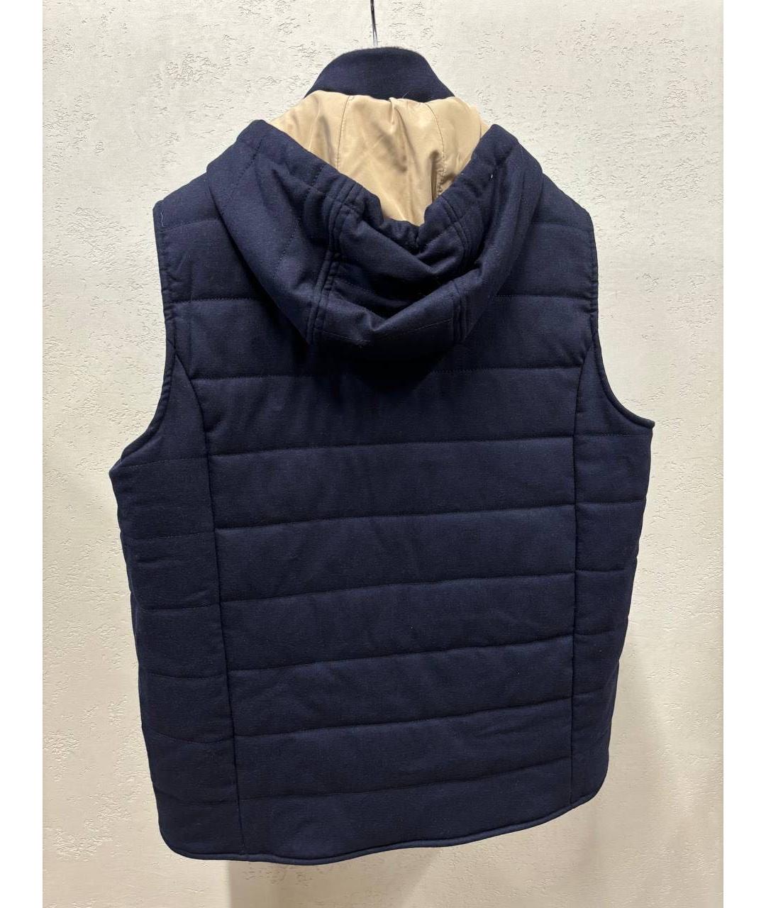 ELEVENTY Темно-синий кашемировый жилет, фото 2