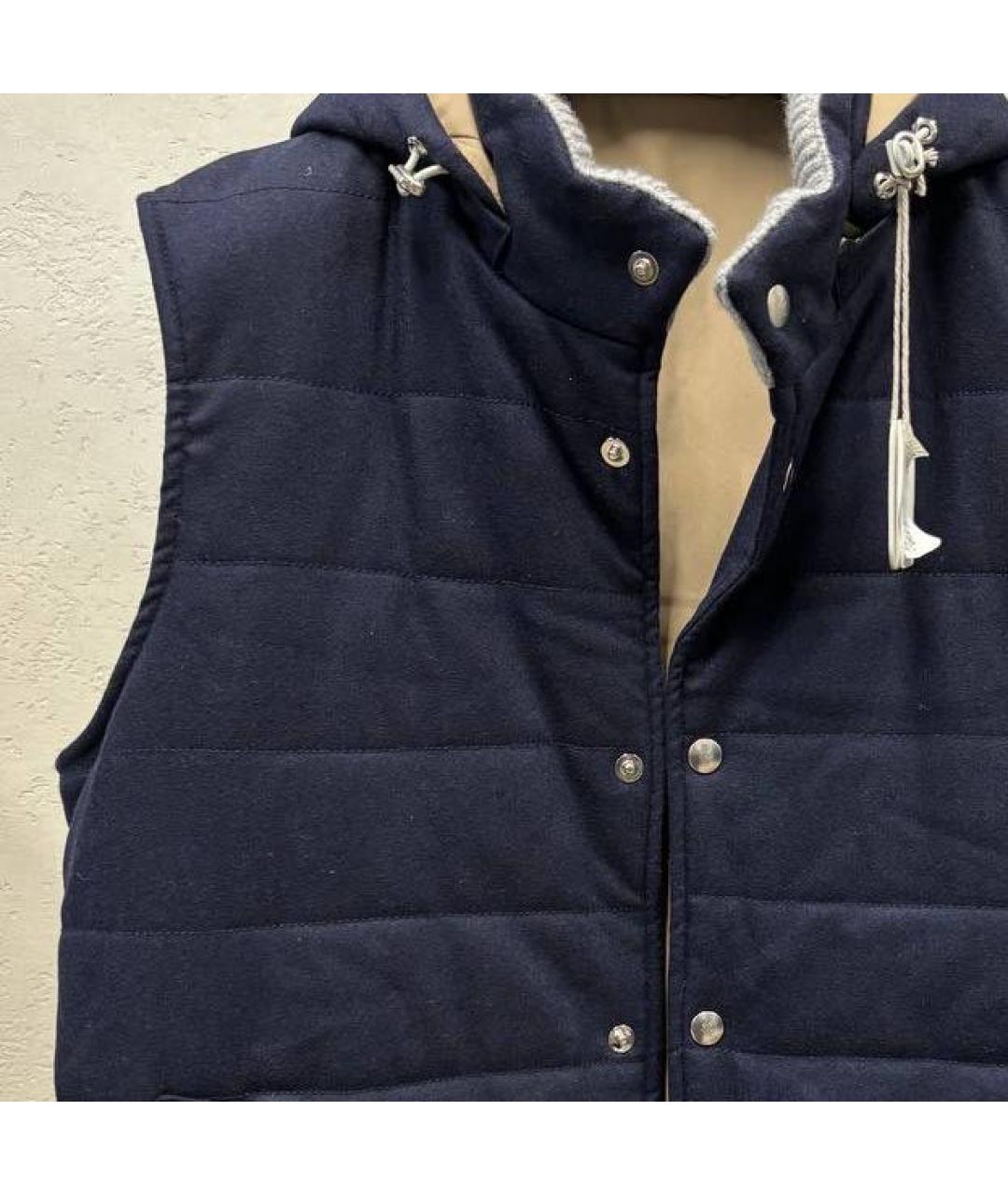 ELEVENTY Темно-синий кашемировый жилет, фото 4