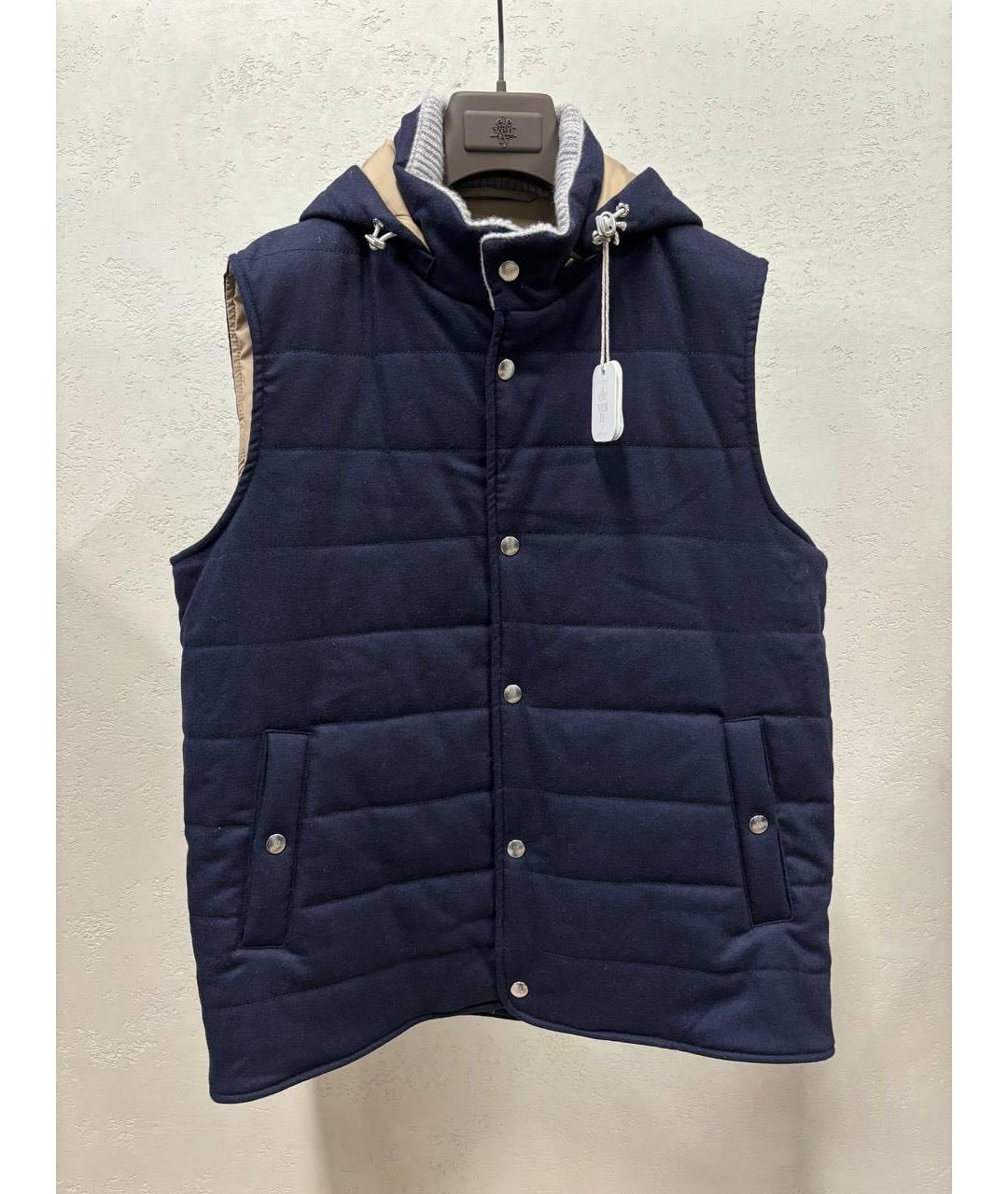 ELEVENTY Темно-синий кашемировый жилет, фото 5