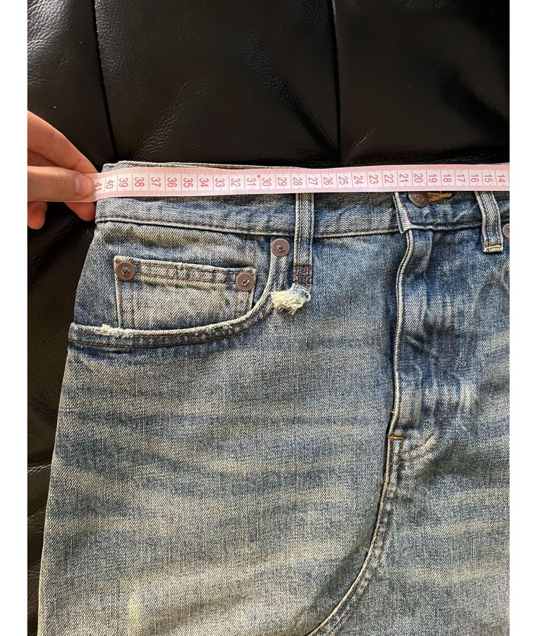 R13 Голубая деним юбка миди, фото 7