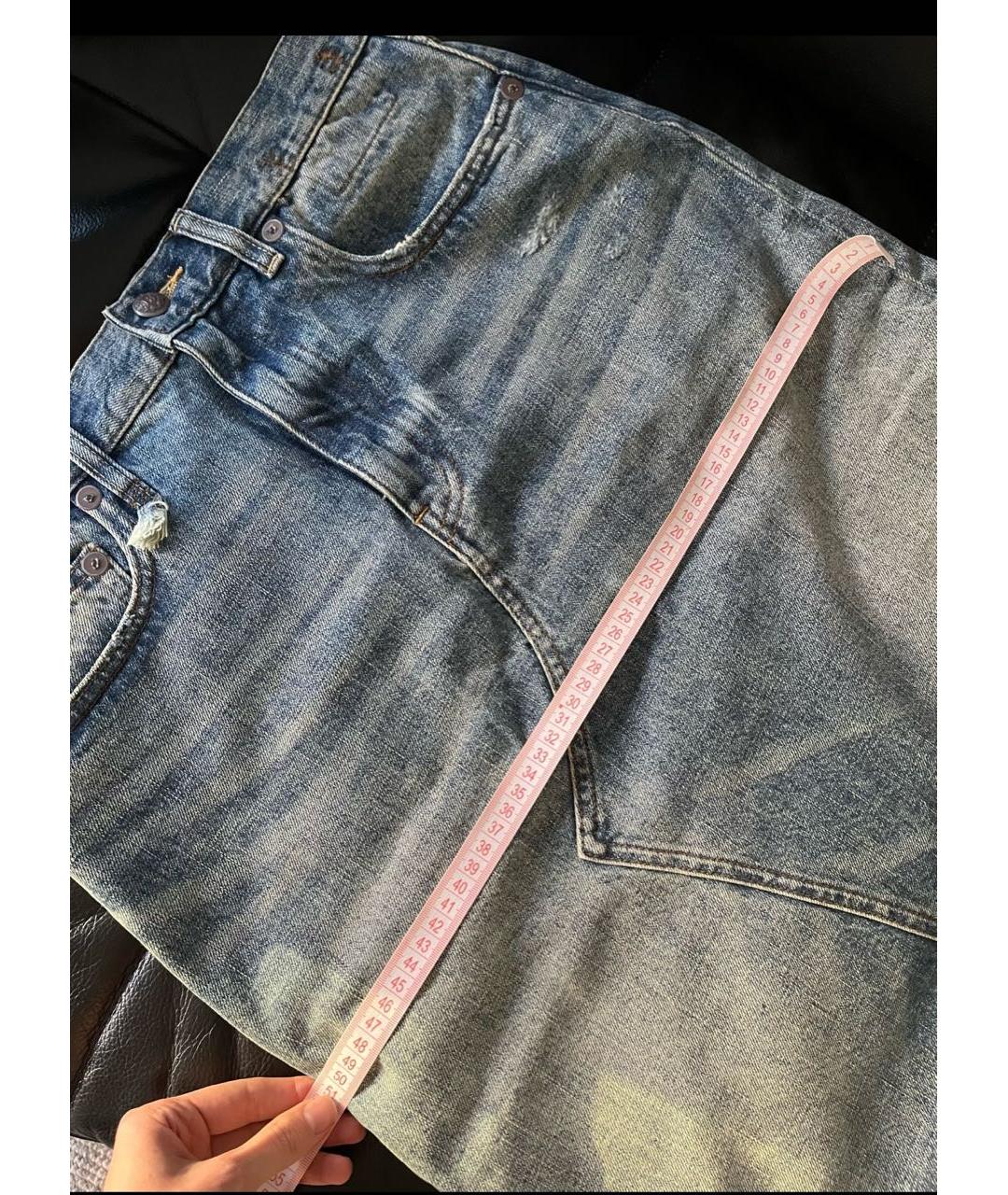 R13 Голубая деним юбка миди, фото 8