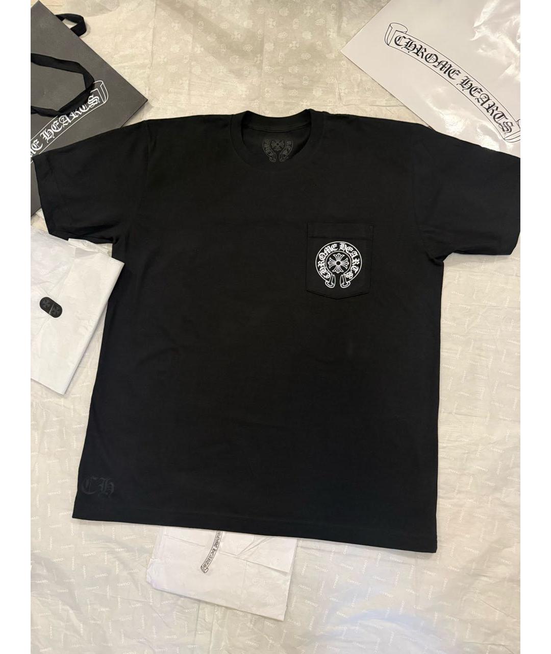 CHROME HEARTS Черная хлопковая футболка, фото 4