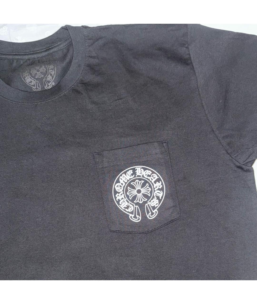 CHROME HEARTS Черная хлопковая футболка, фото 3