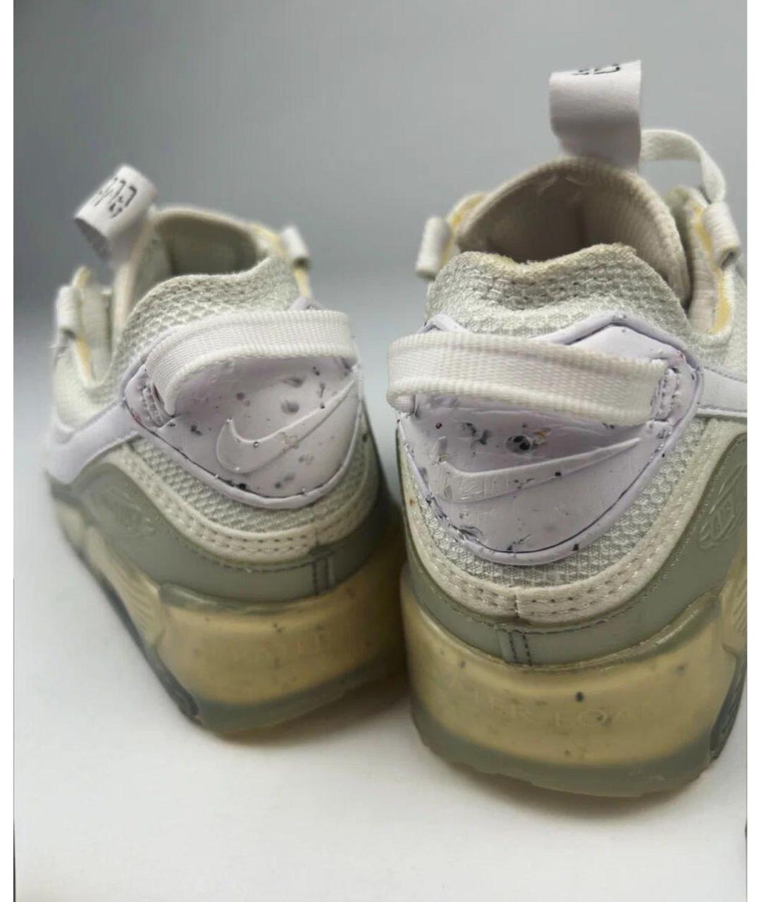 NIKE Бежевые текстильные высокие кроссовки / кеды, фото 4