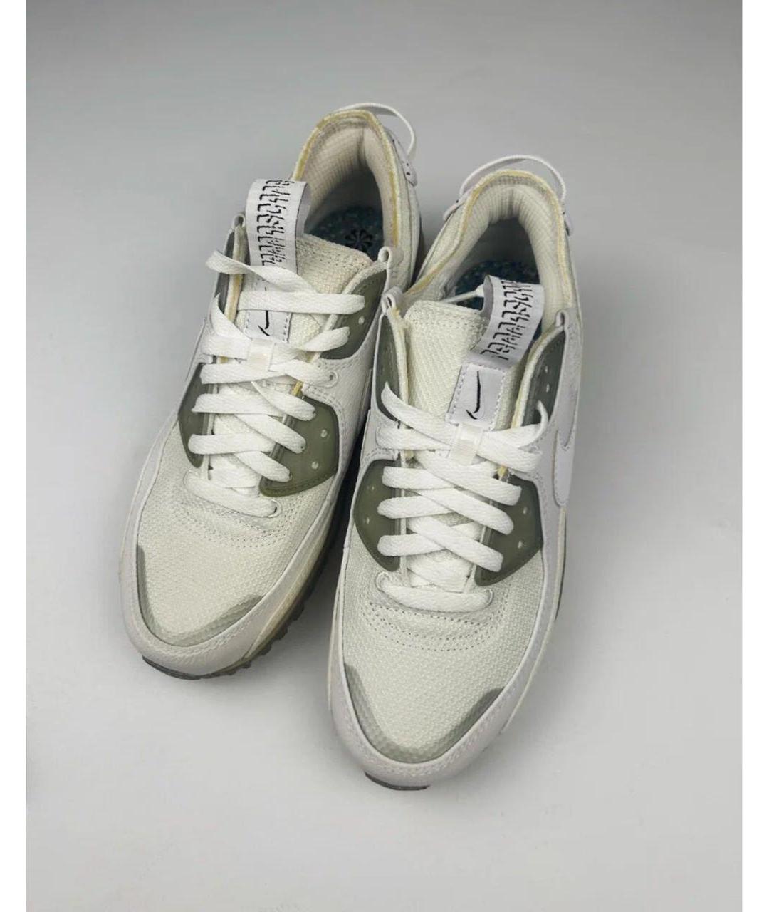 NIKE Бежевые текстильные высокие кроссовки / кеды, фото 3