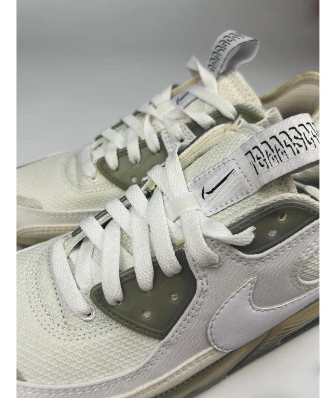 NIKE Бежевые текстильные высокие кроссовки / кеды, фото 5