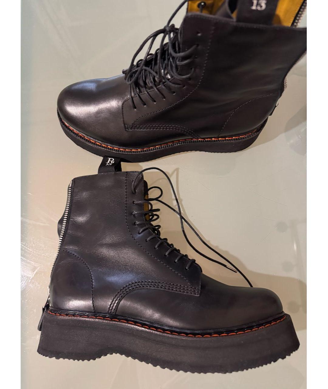 R13 Черные кожаные ботинки, фото 8