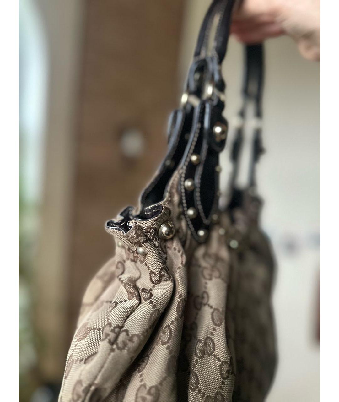 GUCCI Коричневая кожаная сумка с короткими ручками, фото 3