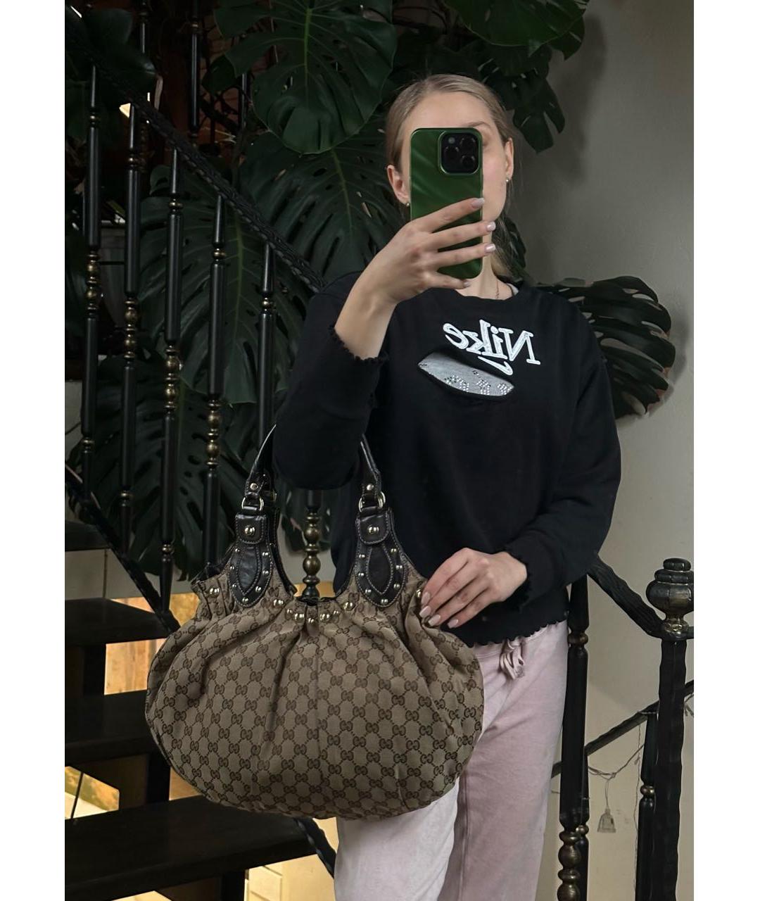 GUCCI Коричневая кожаная сумка с короткими ручками, фото 8