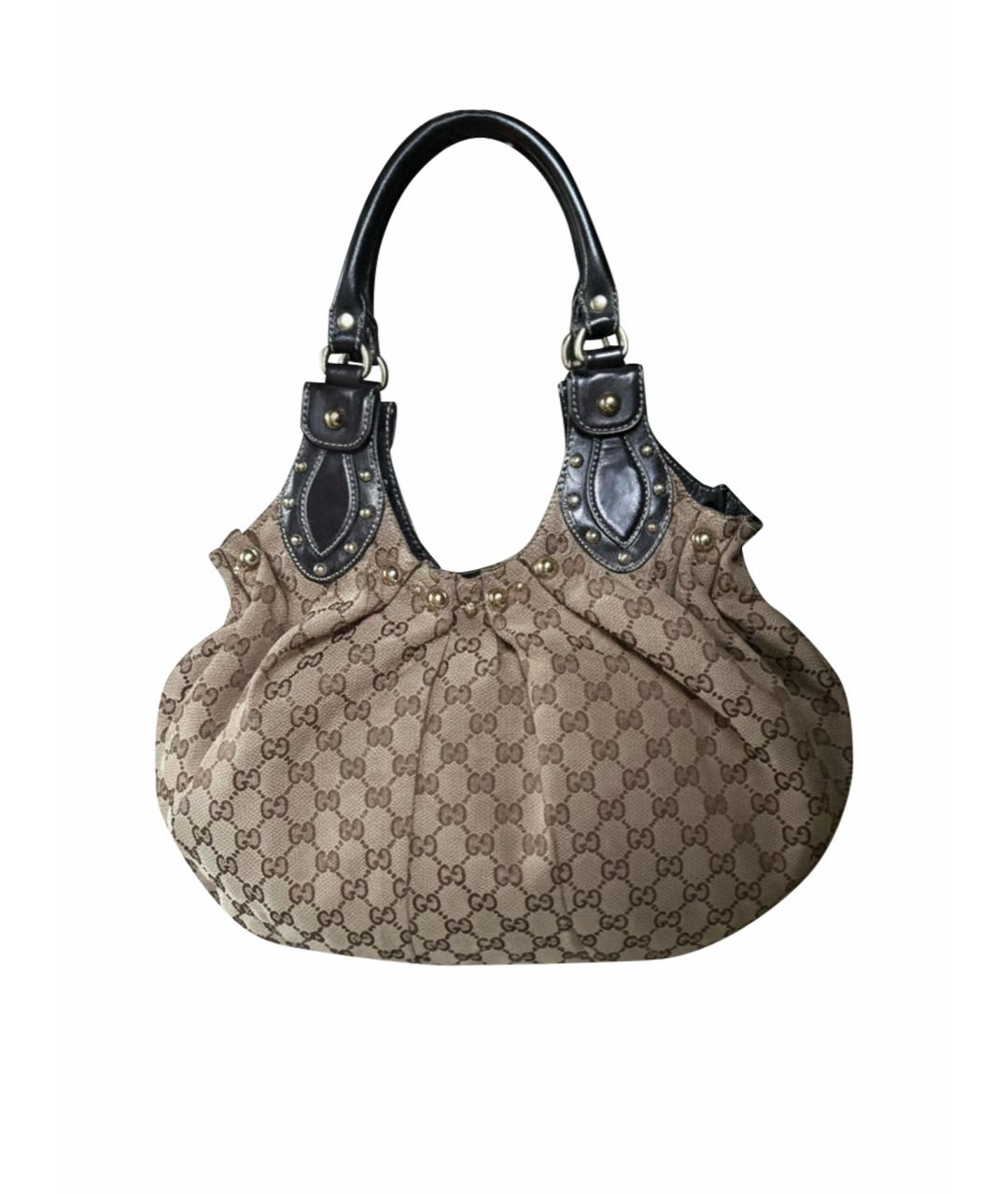 GUCCI Коричневая кожаная сумка с короткими ручками, фото 1