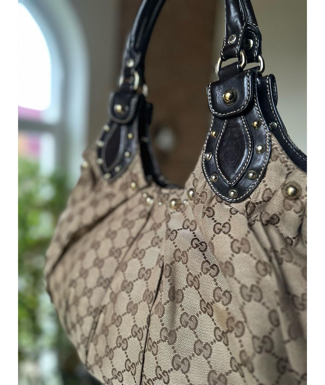 GUCCI Коричневая кожаная сумка с короткими ручками, фото 2