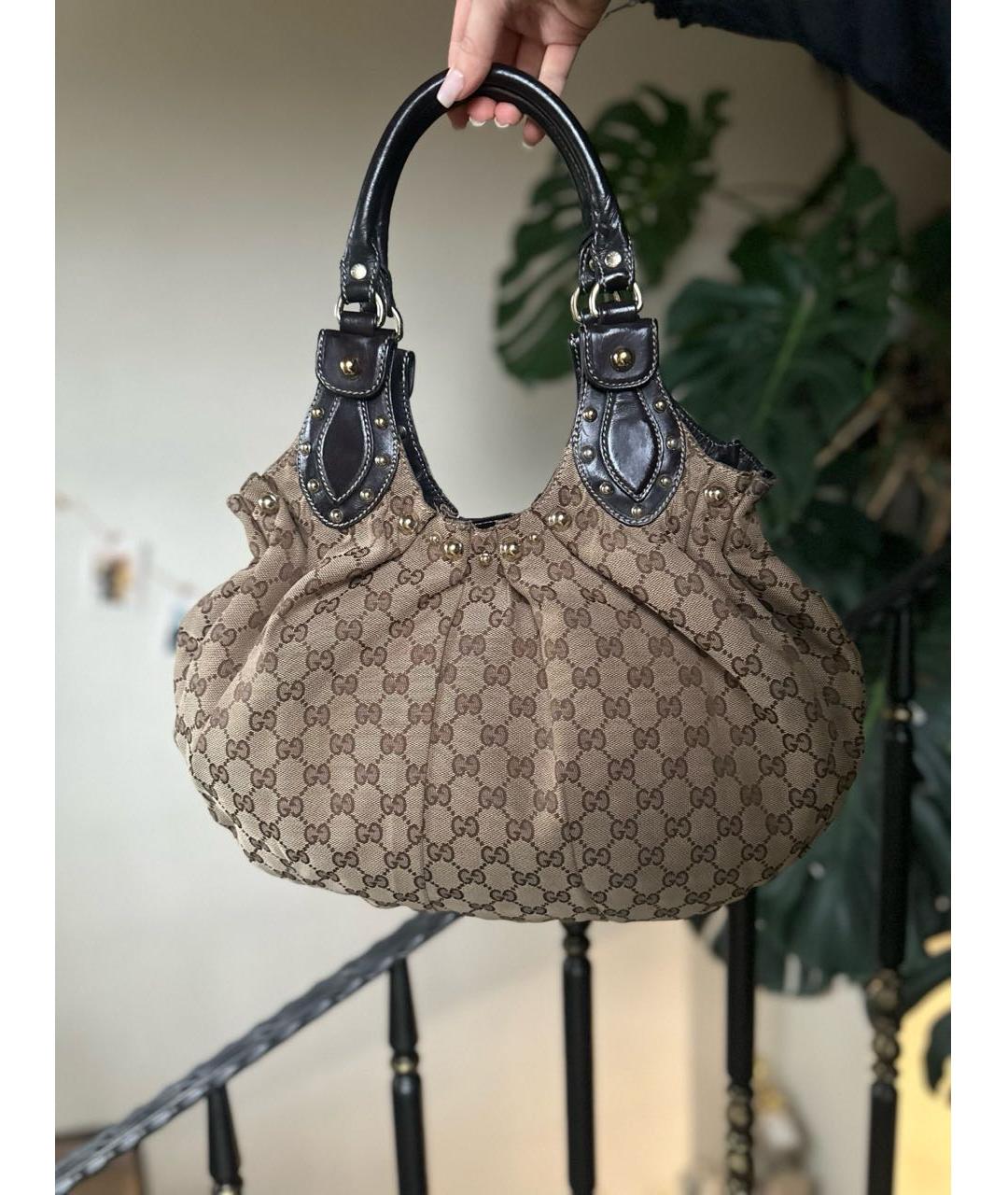 GUCCI Коричневая кожаная сумка с короткими ручками, фото 9