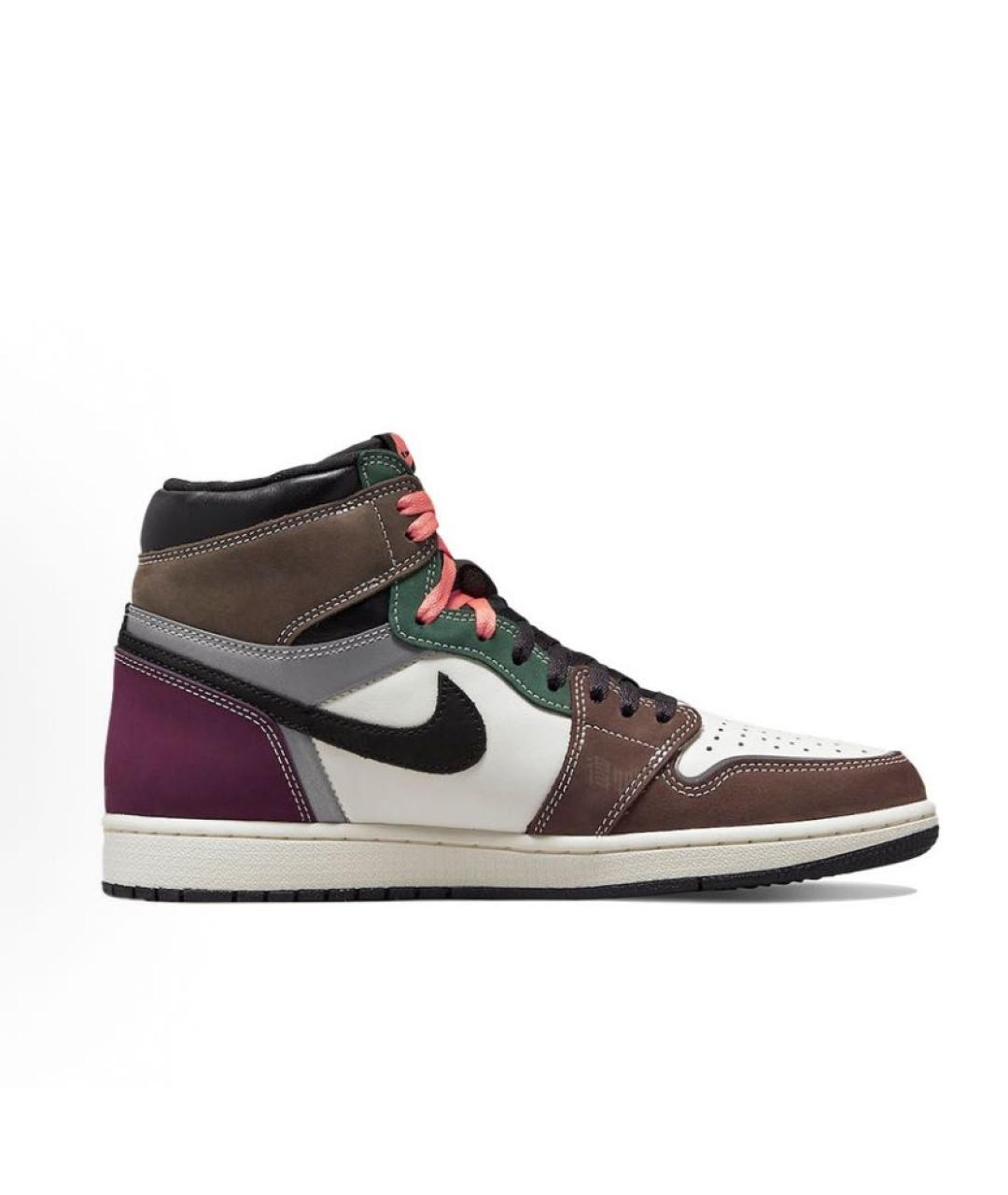 JORDAN Коричневые высокие кроссовки / кеды, фото 1