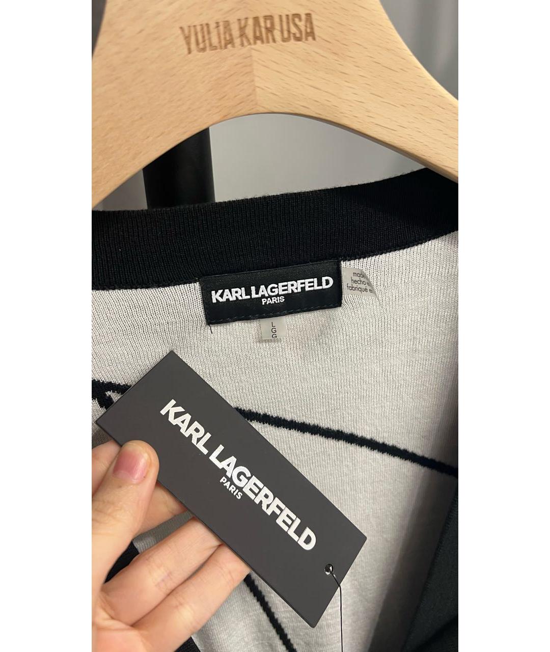 KARL LAGERFELD Черный вискозный кардиган, фото 3