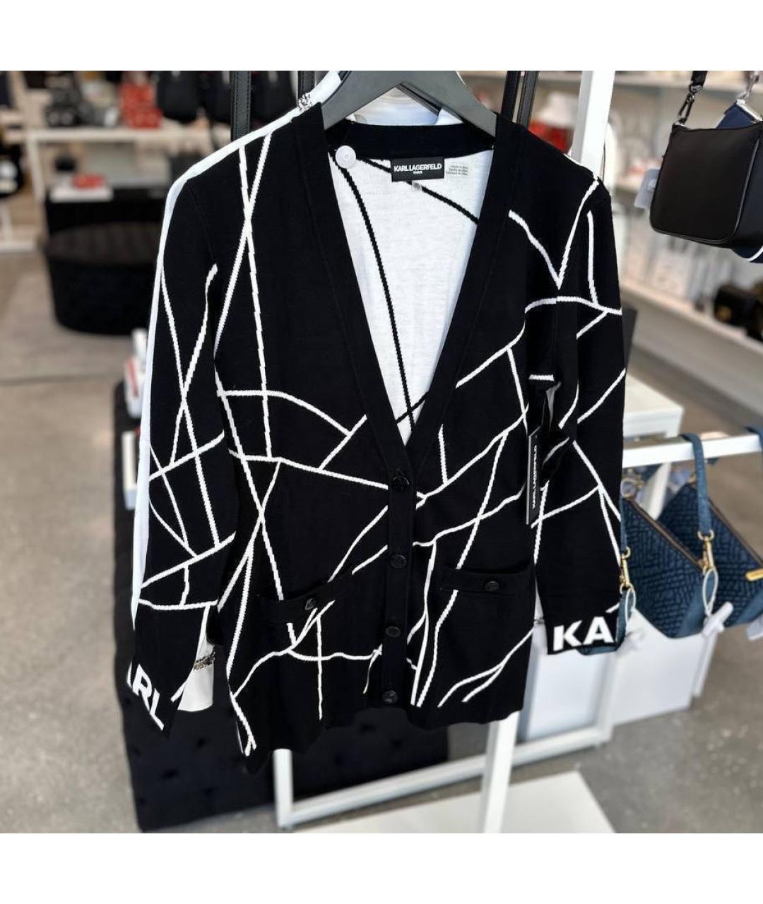 KARL LAGERFELD Черный вискозный кардиган, фото 8