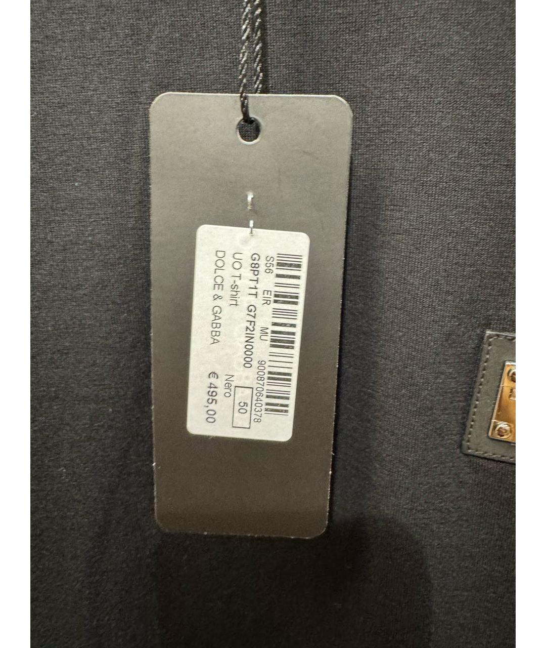 DOLCE&GABBANA Черная хлопковая футболка, фото 3