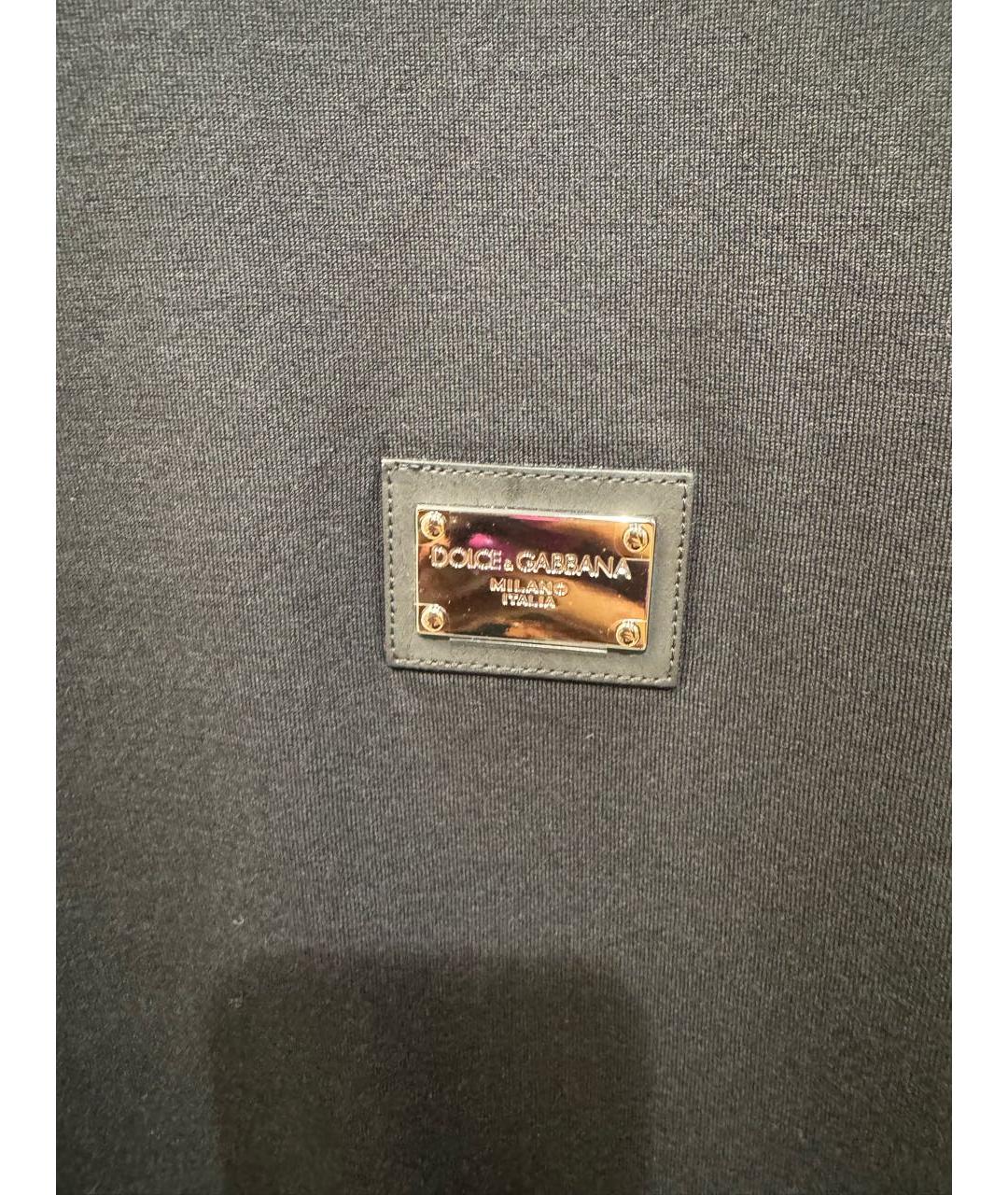 DOLCE&GABBANA Черная хлопковая футболка, фото 4