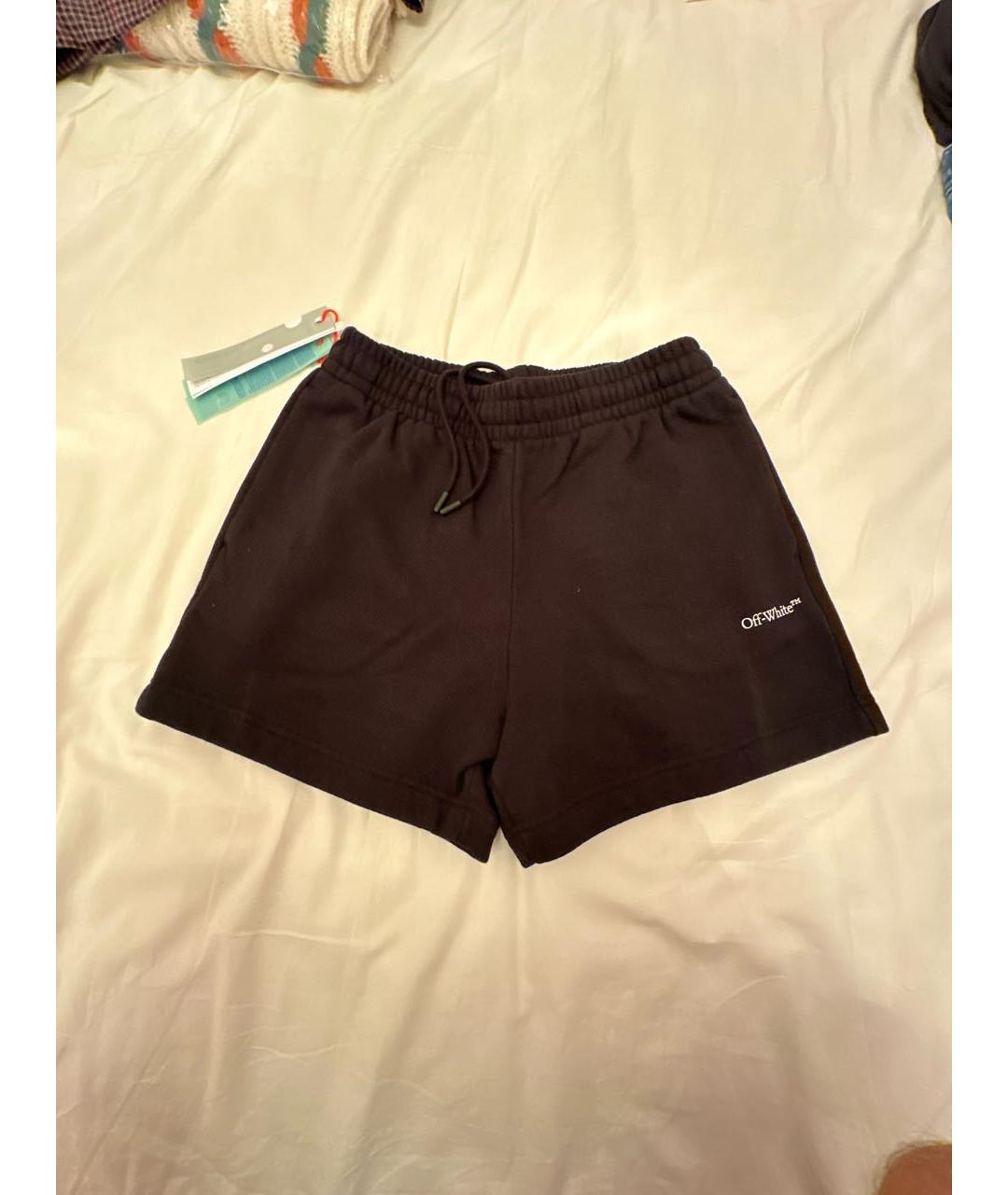 OFF-WHITE Черные хлопковые шорты, фото 8
