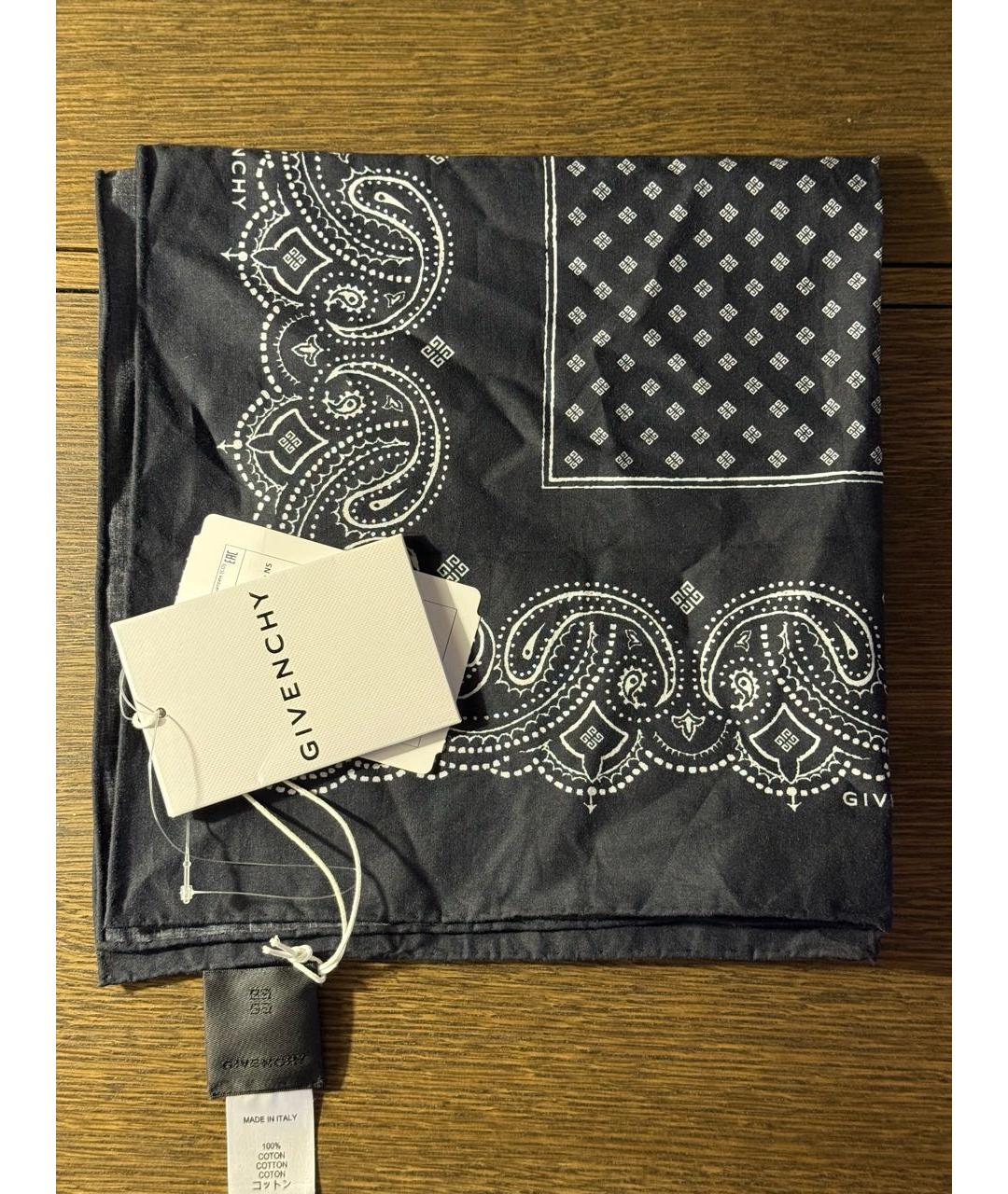 GIVENCHY Темно-синий тканевый платок, фото 5