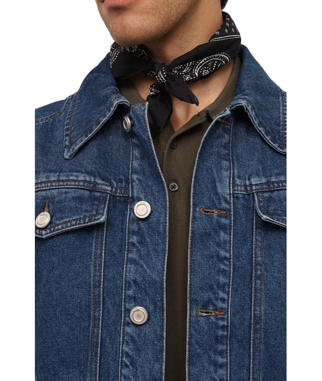 GIVENCHY Темно-синий тканевый платок, фото 4