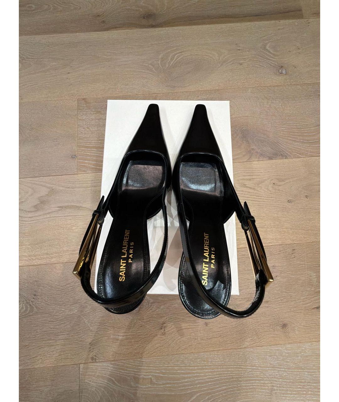 SAINT LAURENT Черные кожаные туфли, фото 3