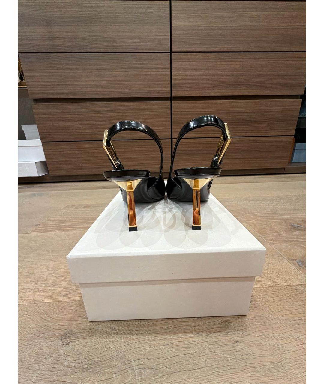 SAINT LAURENT Черные кожаные туфли, фото 4