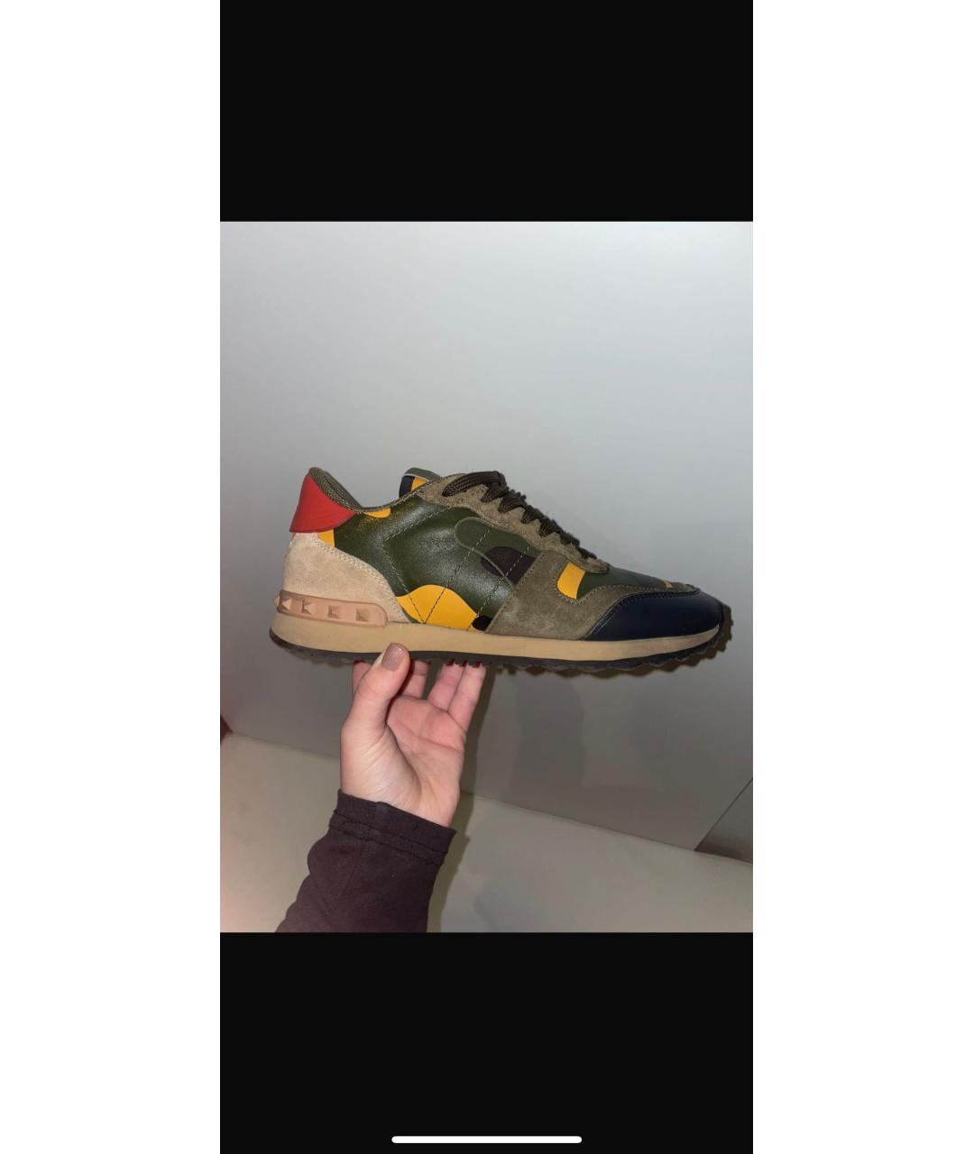 VALENTINO Хаки замшевые кроссовки, фото 3