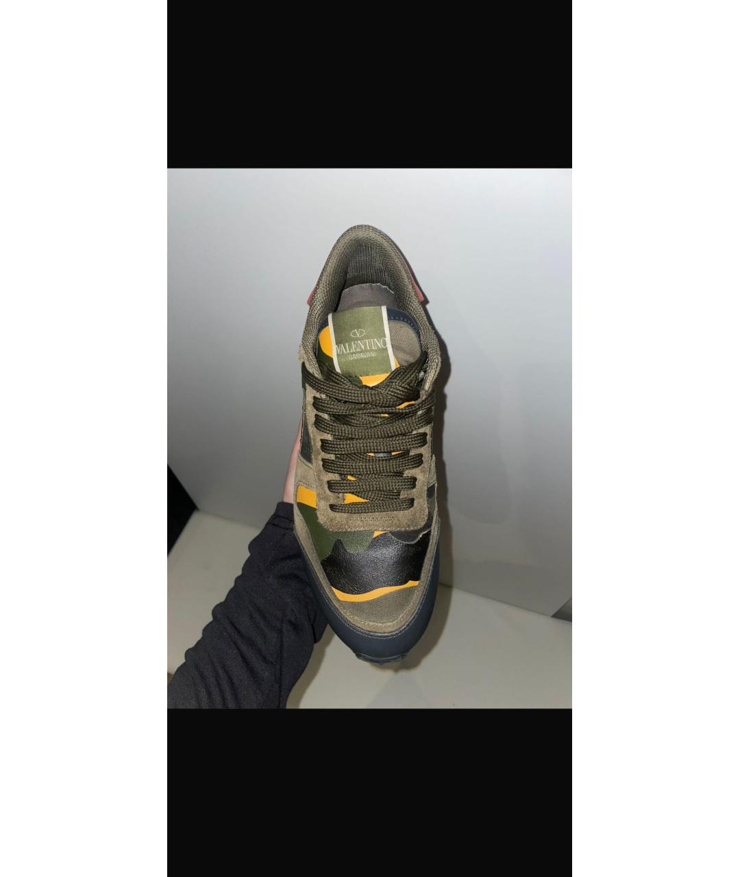 VALENTINO Хаки замшевые кроссовки, фото 2