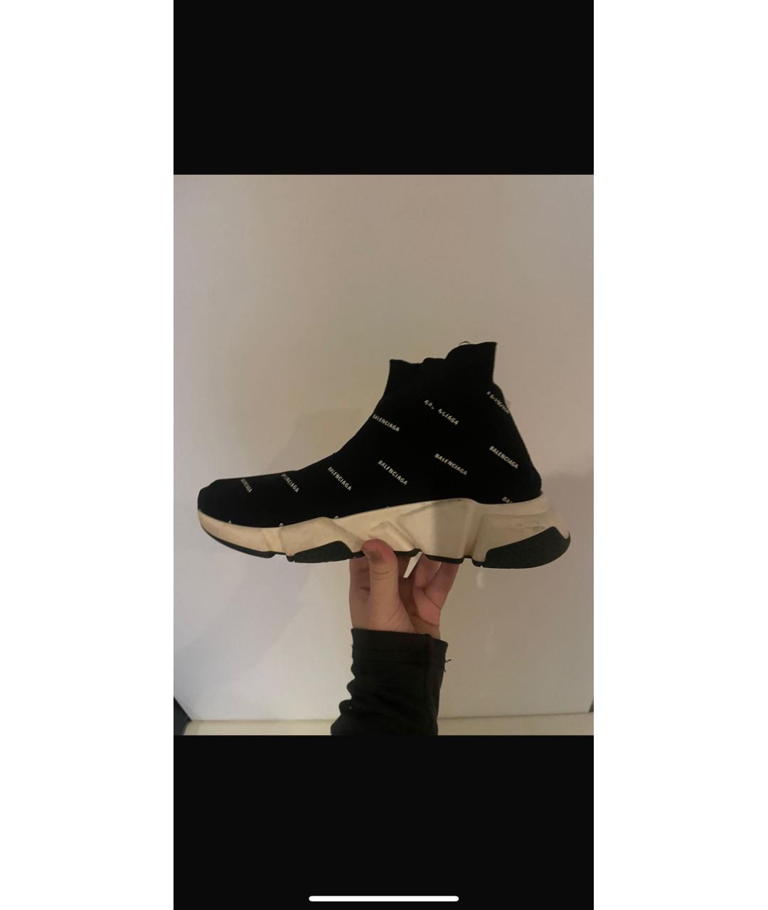 BALENCIAGA Черные текстильные кеды, фото 3