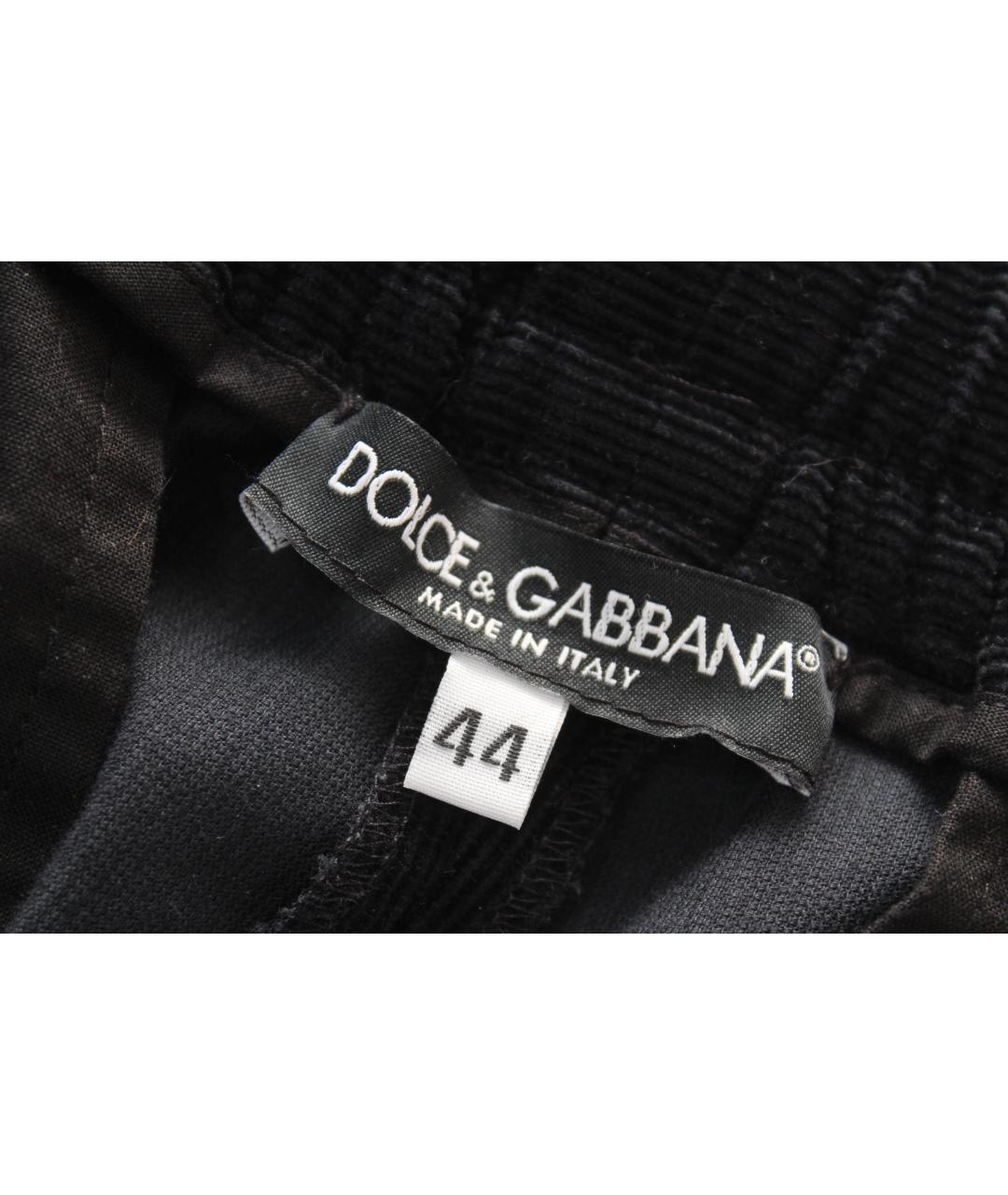 DOLCE&GABBANA Черные хлопковые классические брюки, фото 9