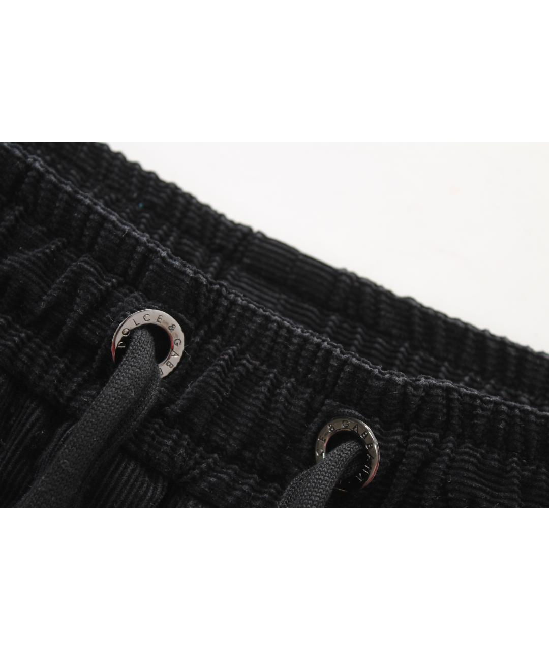 DOLCE&GABBANA Черные хлопковые классические брюки, фото 4