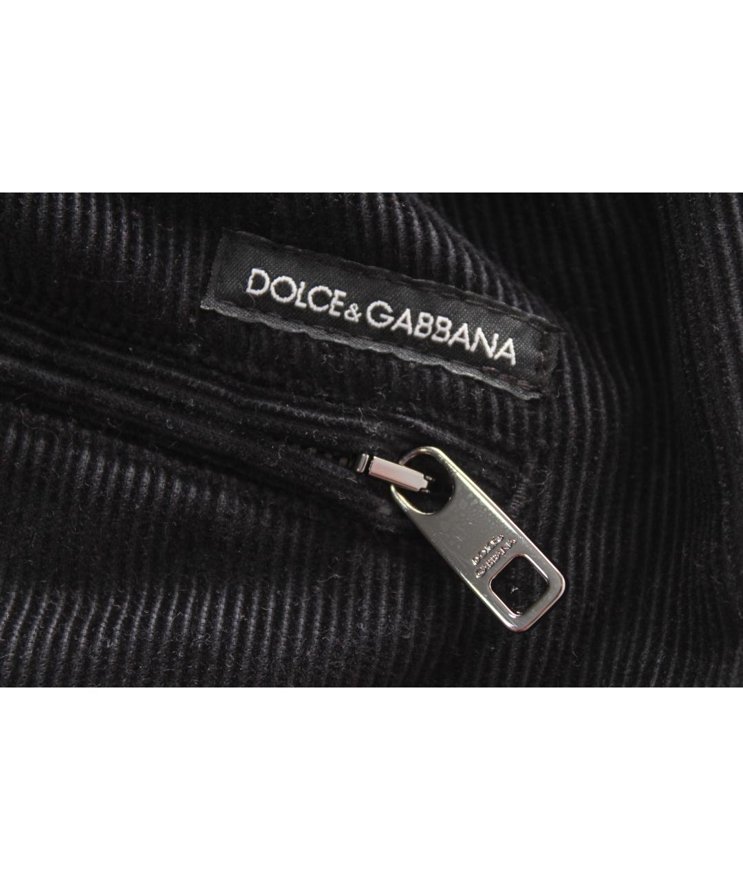 DOLCE&GABBANA Черные хлопковые классические брюки, фото 8