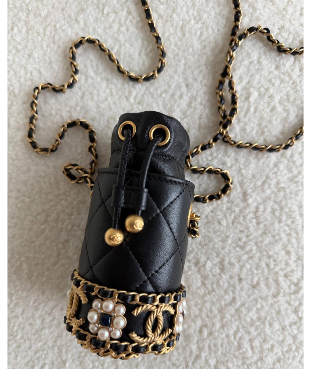 CHANEL Черная кожаная сумка на плечо, фото 7