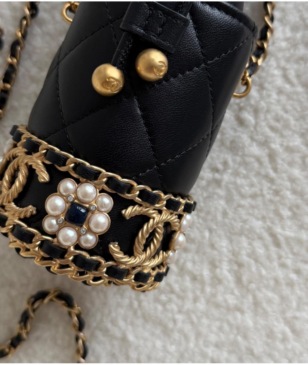 CHANEL Черная кожаная сумка на плечо, фото 5