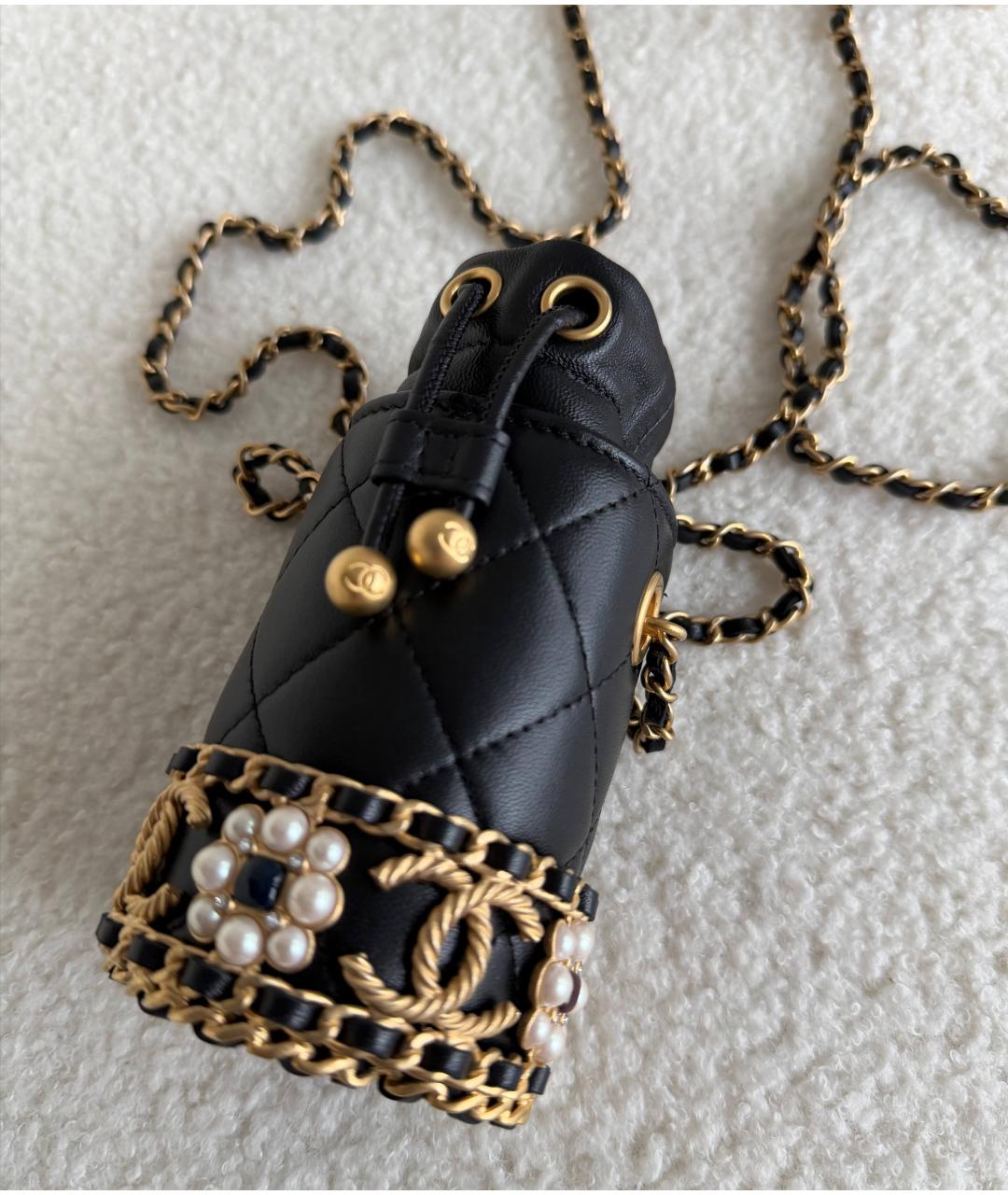 CHANEL Черная кожаная сумка на плечо, фото 2