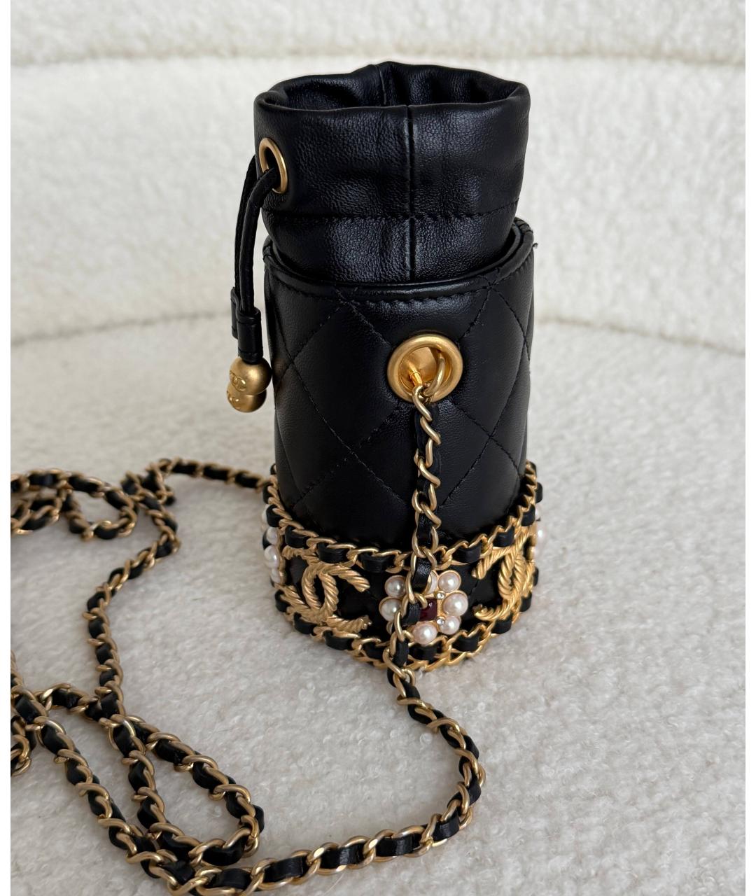 CHANEL Черная кожаная сумка на плечо, фото 3