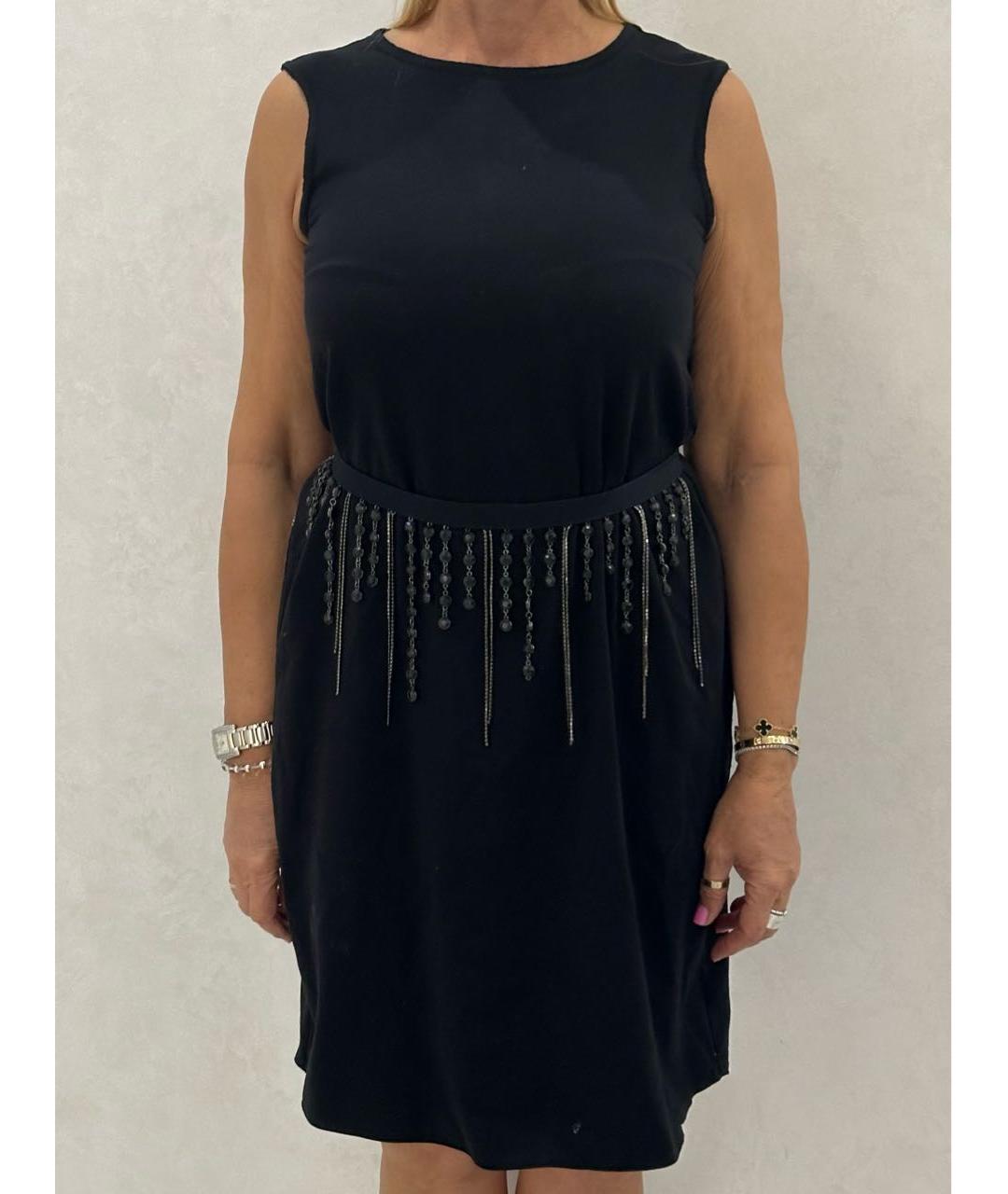 'S MAX MARA Черное хлопко-эластановое повседневное платье, фото 5