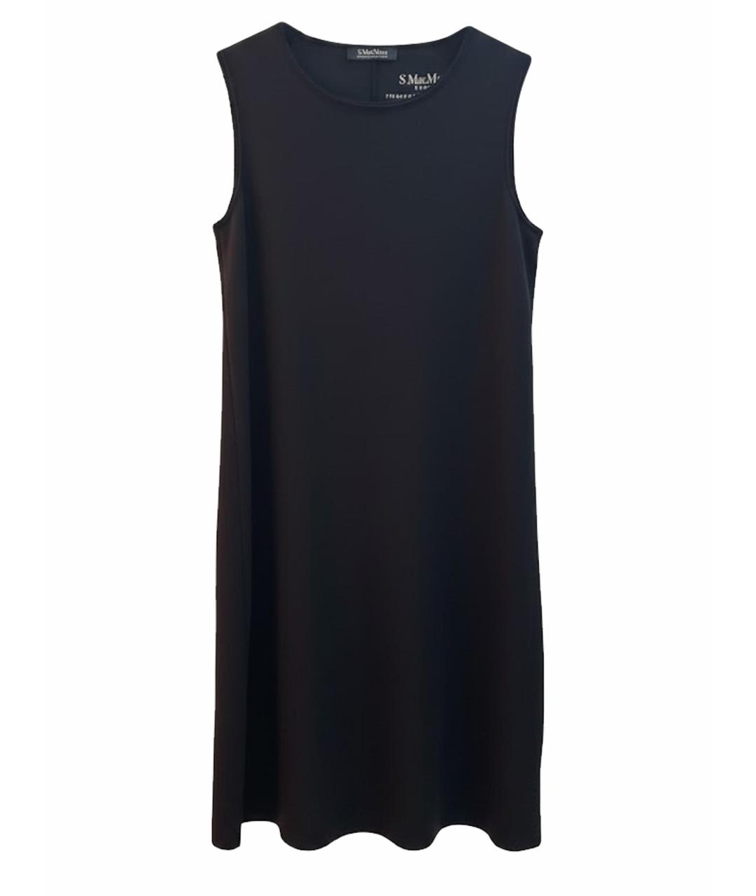 'S MAX MARA Черное хлопко-эластановое повседневное платье, фото 1