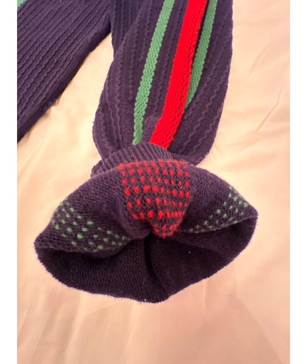 GUCCI Темно-синие шерстяные повседневные брюки, фото 4