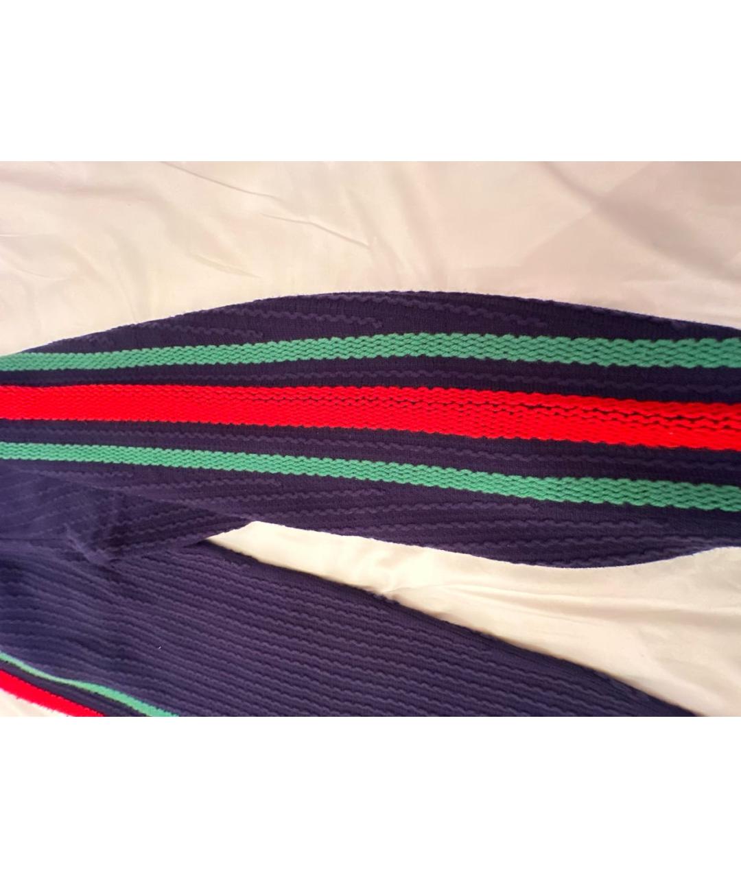 GUCCI Темно-синие шерстяные повседневные брюки, фото 3